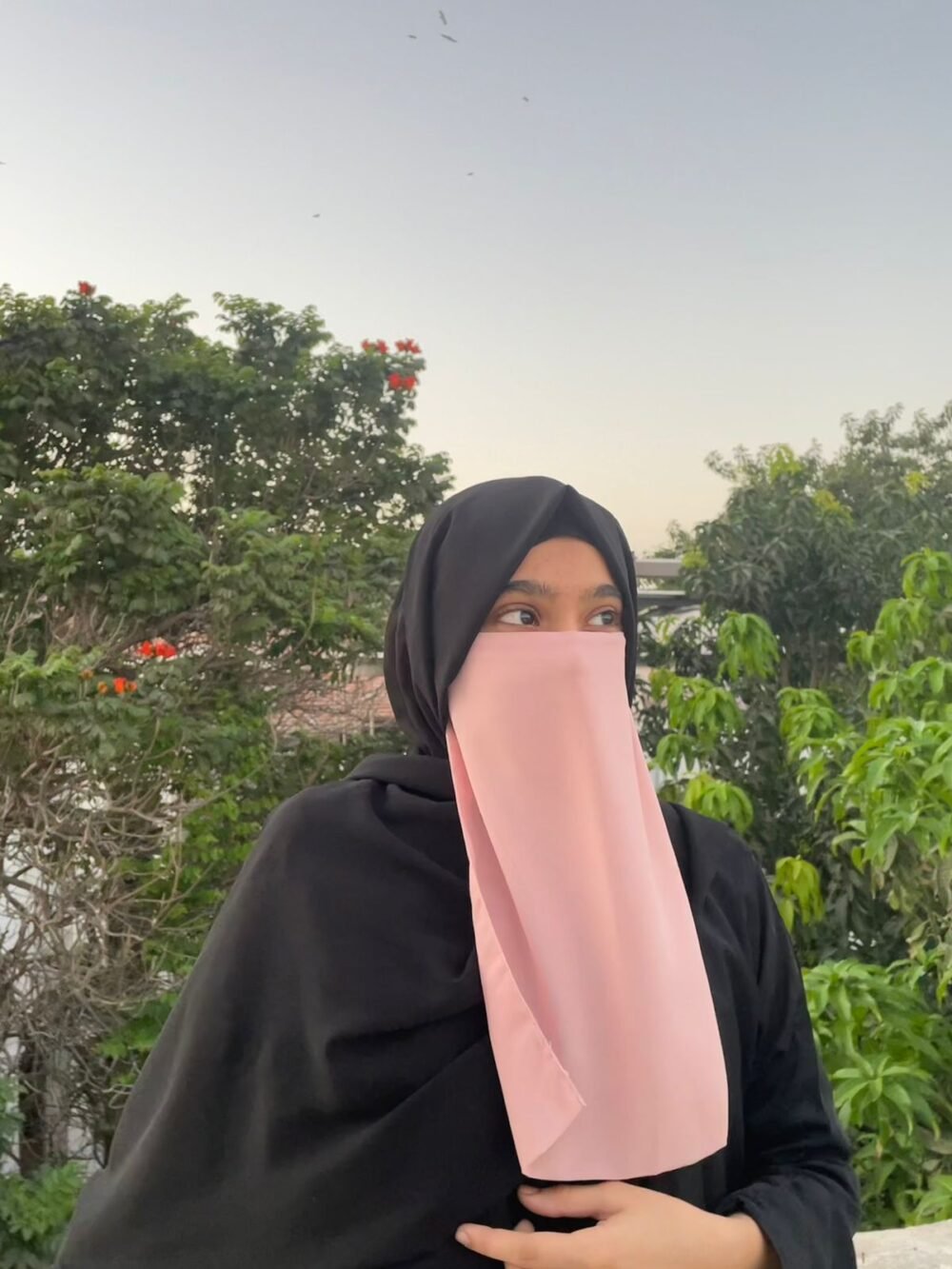 Enchanting cream half niqab