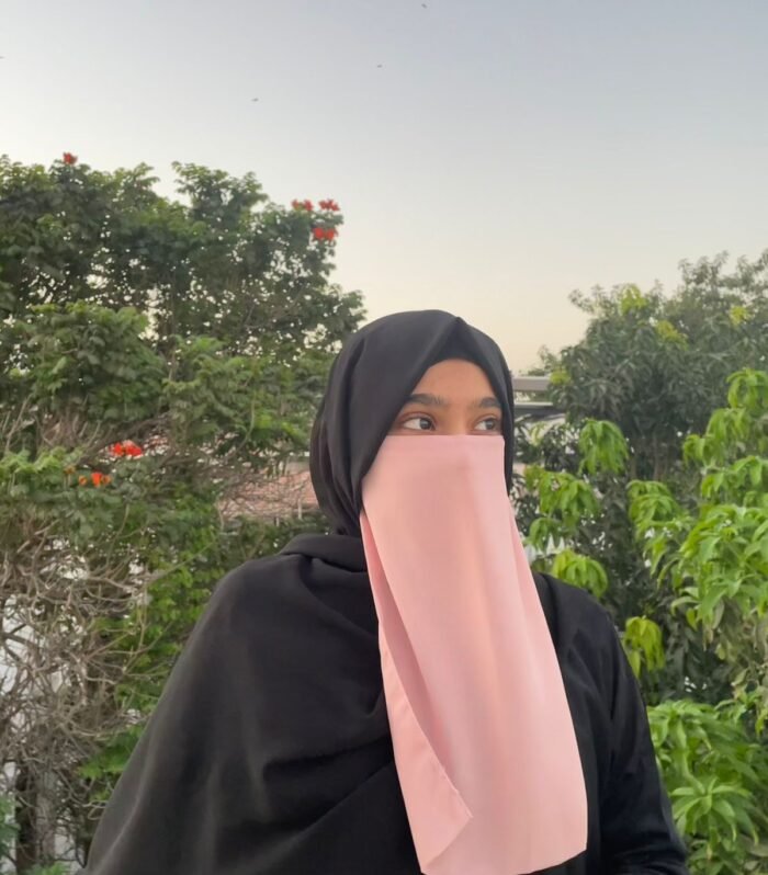 Enchanting cream half niqab
