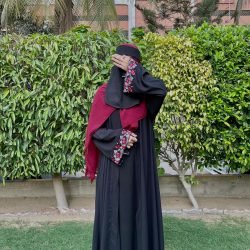 Blossomite Black Abaya