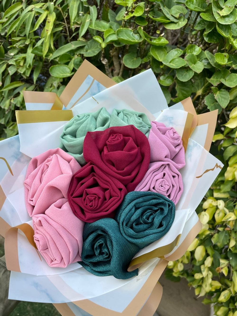 Five Pieces Chiffon Hijab Bouquet - Image 3