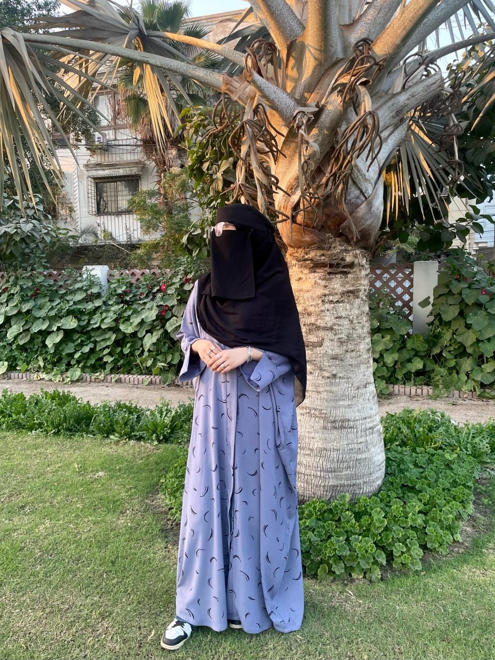Moon Lit Printed Georgette Abaya